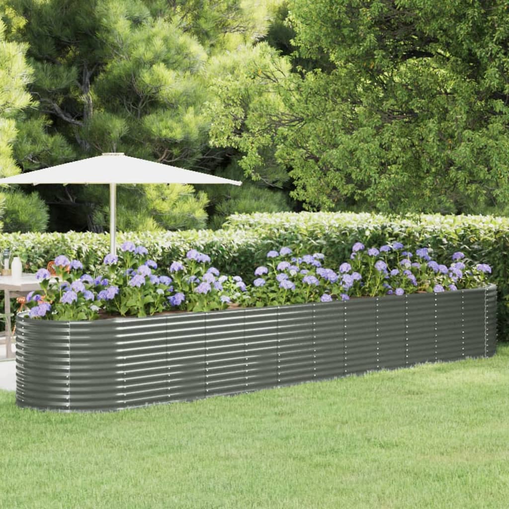 Berkfield Garden Raised Bed Powder-coated Steel 507x100x68 cm Grey