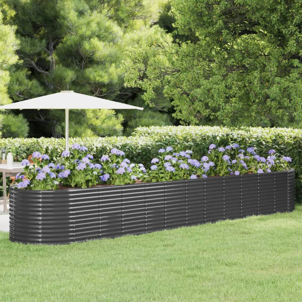 Berkfield Garden Raised Bed Powder-coated Steel 507x100x68 cm Anthracite