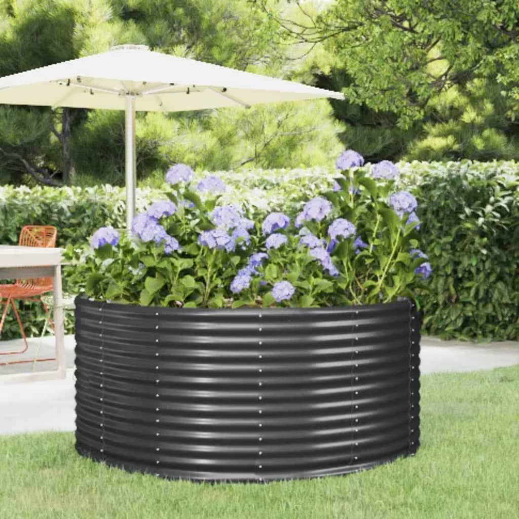 Berkfield Garden Raised Bed Anthracite 140x140x68 cm Powder-coated Steel