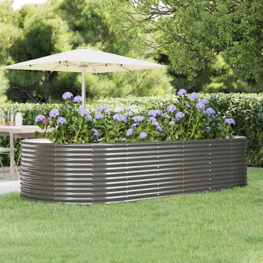 Berkfield Garden Raised Bed Grey 291x140x68 cm Powder-coated Steel