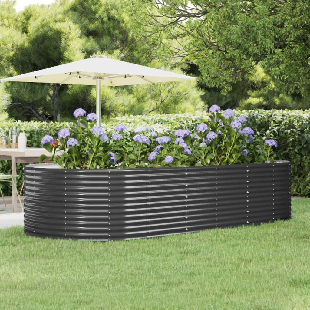 Berkfield Garden Raised Bed Anthracite 291x140x68 cm Powder-coated Steel
