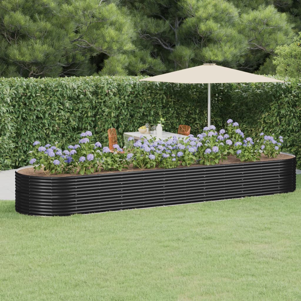 Berkfield Garden Raised Bed Powder-coated Steel 510x140x68 cm Anthracite