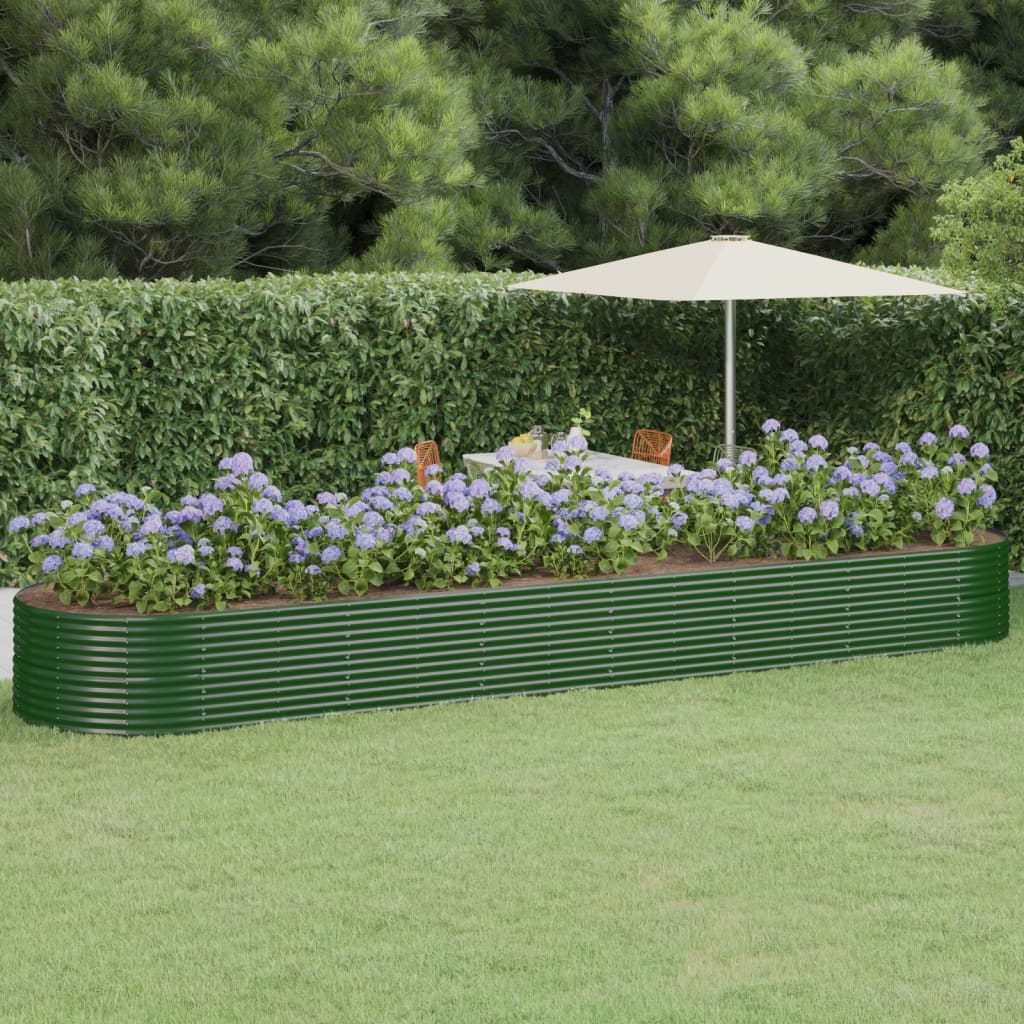 Berkfield Garden Raised Bed Powder-coated Steel 584x140x68 cm Green