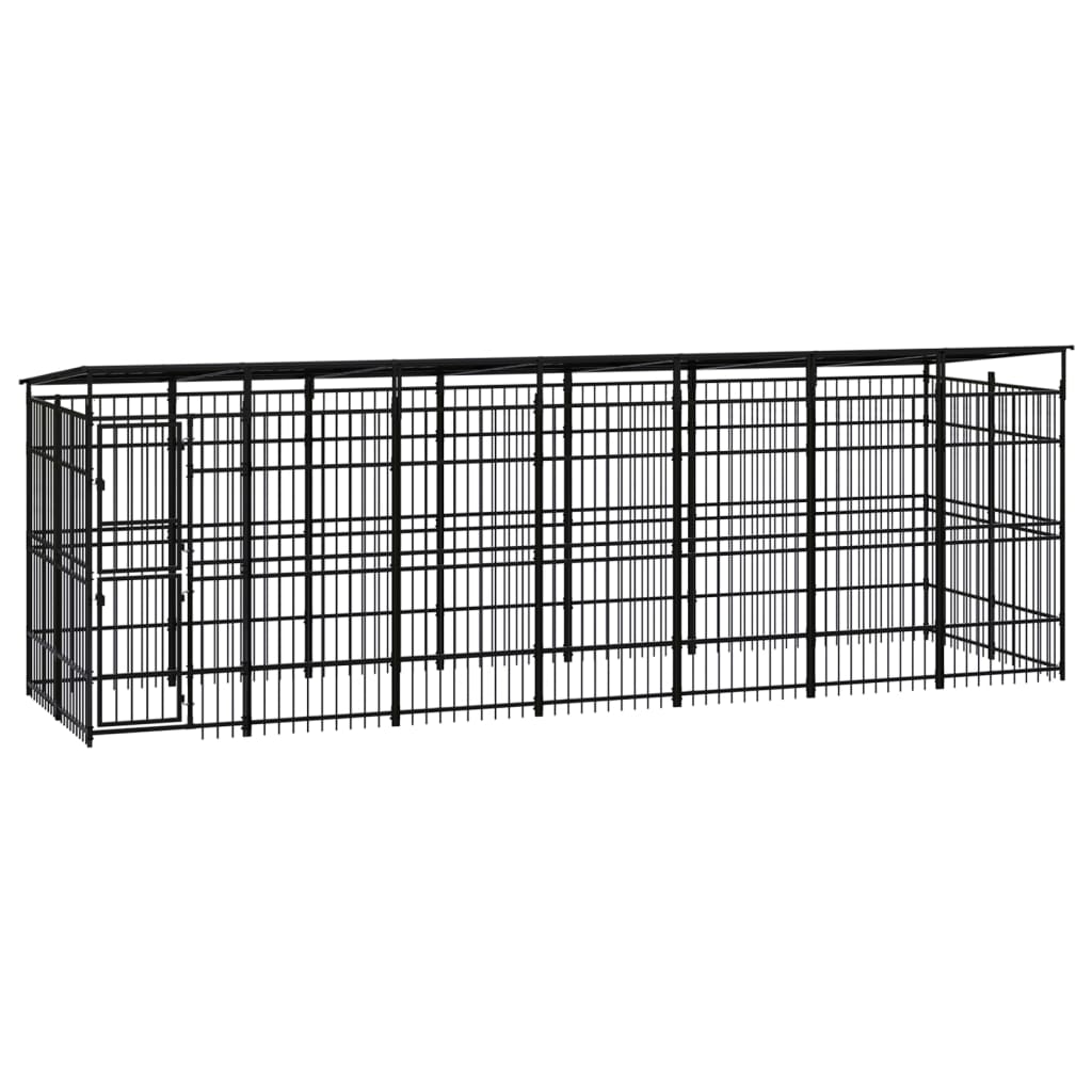 Berkfield Outdoor Dog Kennel with Roof Steel 12.9 m�__