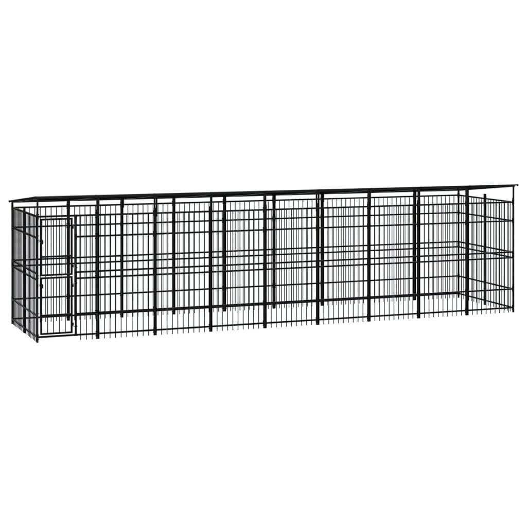 Berkfield Outdoor Dog Kennel with Roof Steel 16.59 m�__