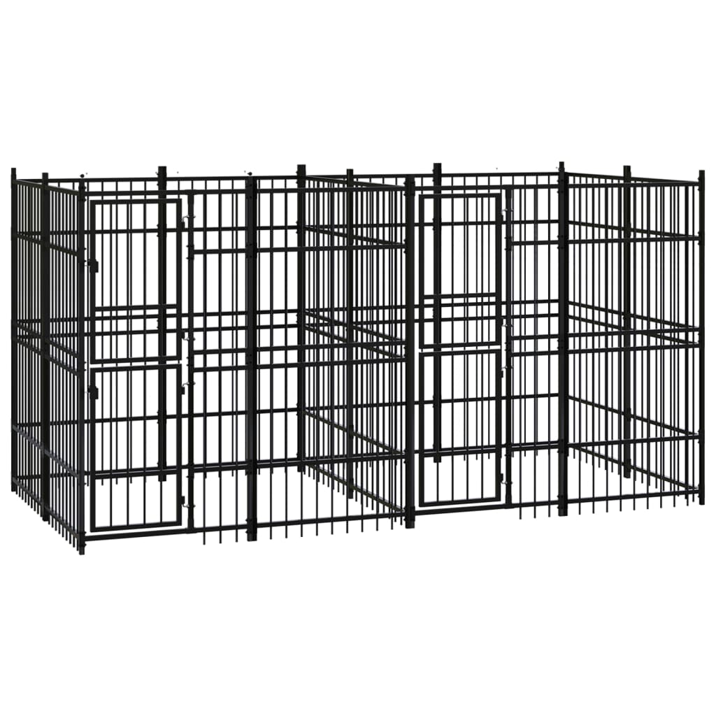 Berkfield Outdoor Dog Kennel Steel 7.37 må_