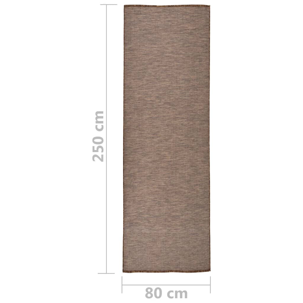 Berkfield Outdoor Flatweave Rug 80x250 cm Brown