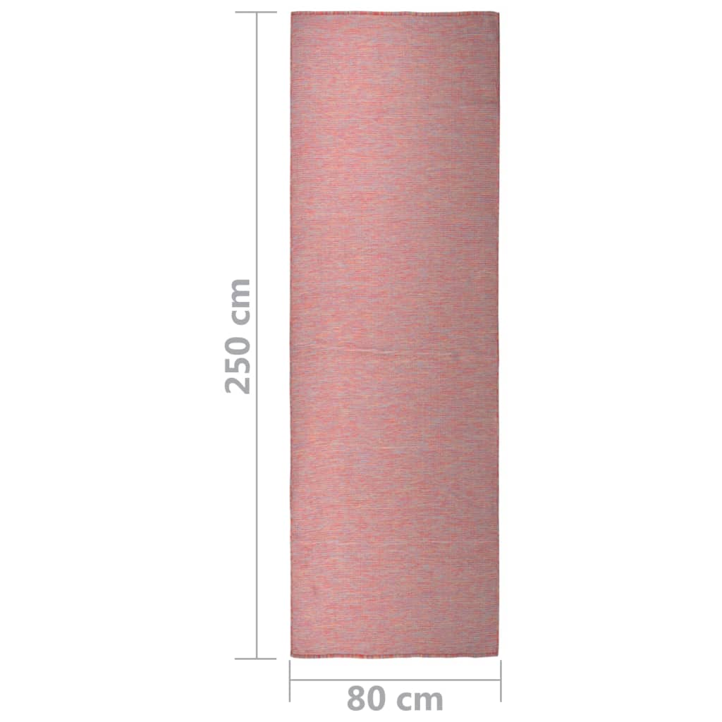 Berkfield Outdoor Flatweave Rug 80x250 cm Red