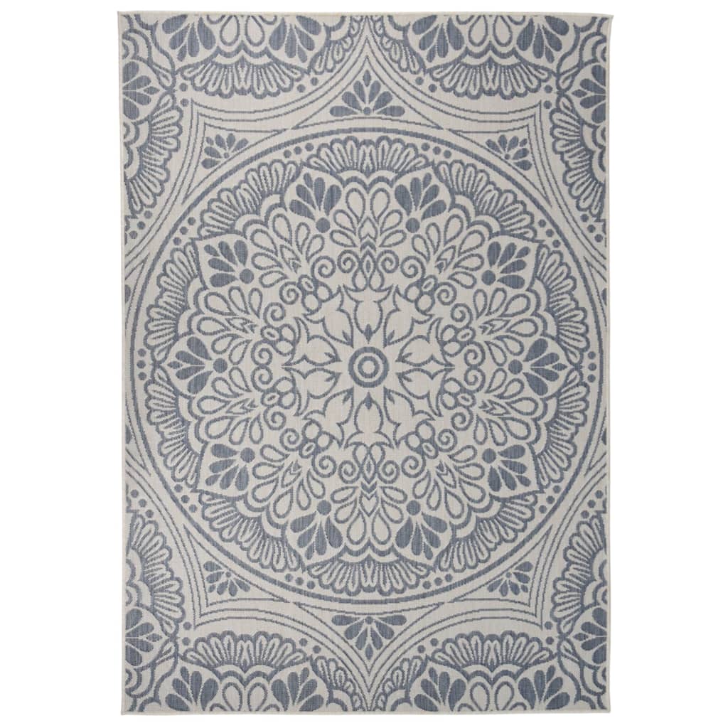 Berkfield Outdoor Flatweave Rug 160x230 cm Blue Pattern
