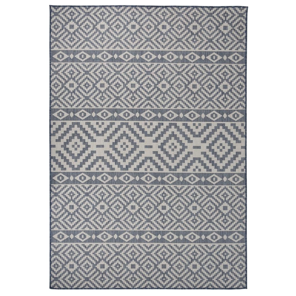 Berkfield Outdoor Flatweave Rug 160x230 cm Blue Stripes