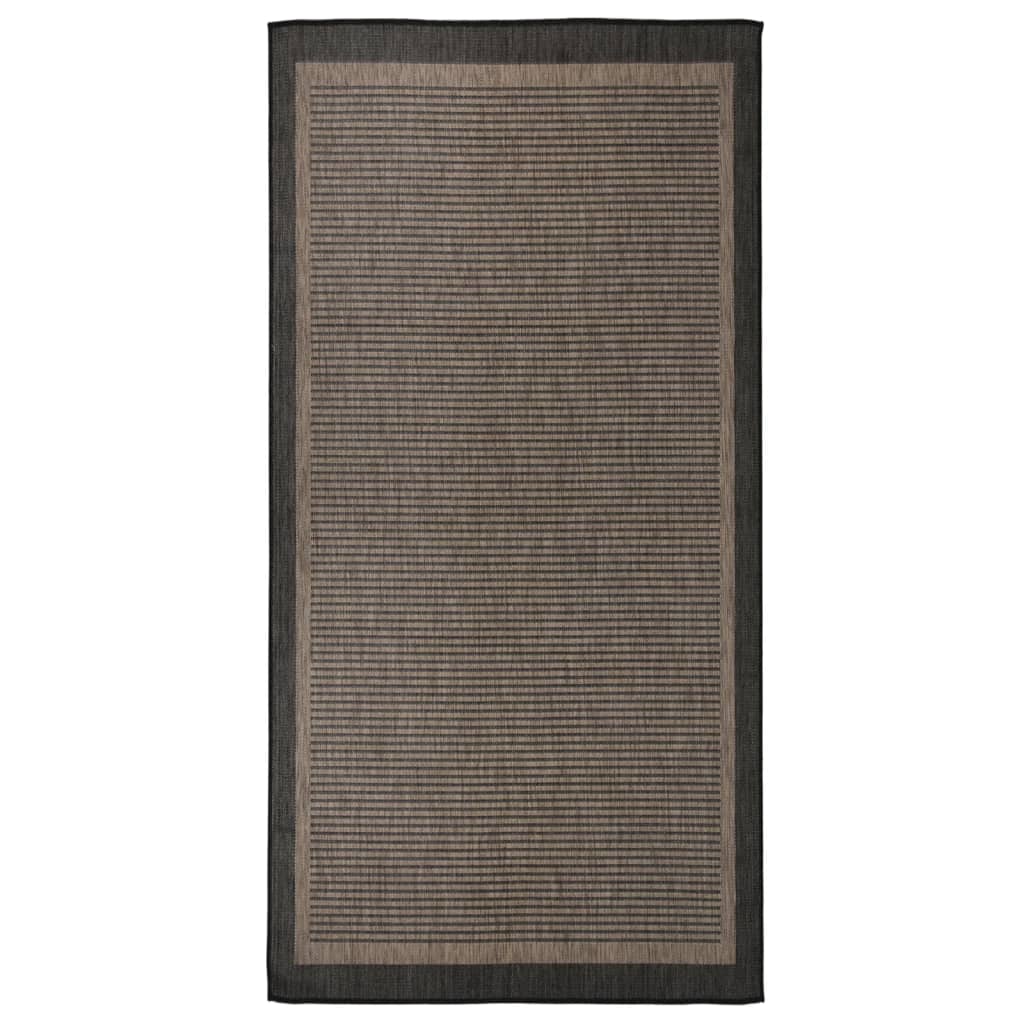 Berkfield Outdoor Flatweave Rug 100x200 cm Dark Brown