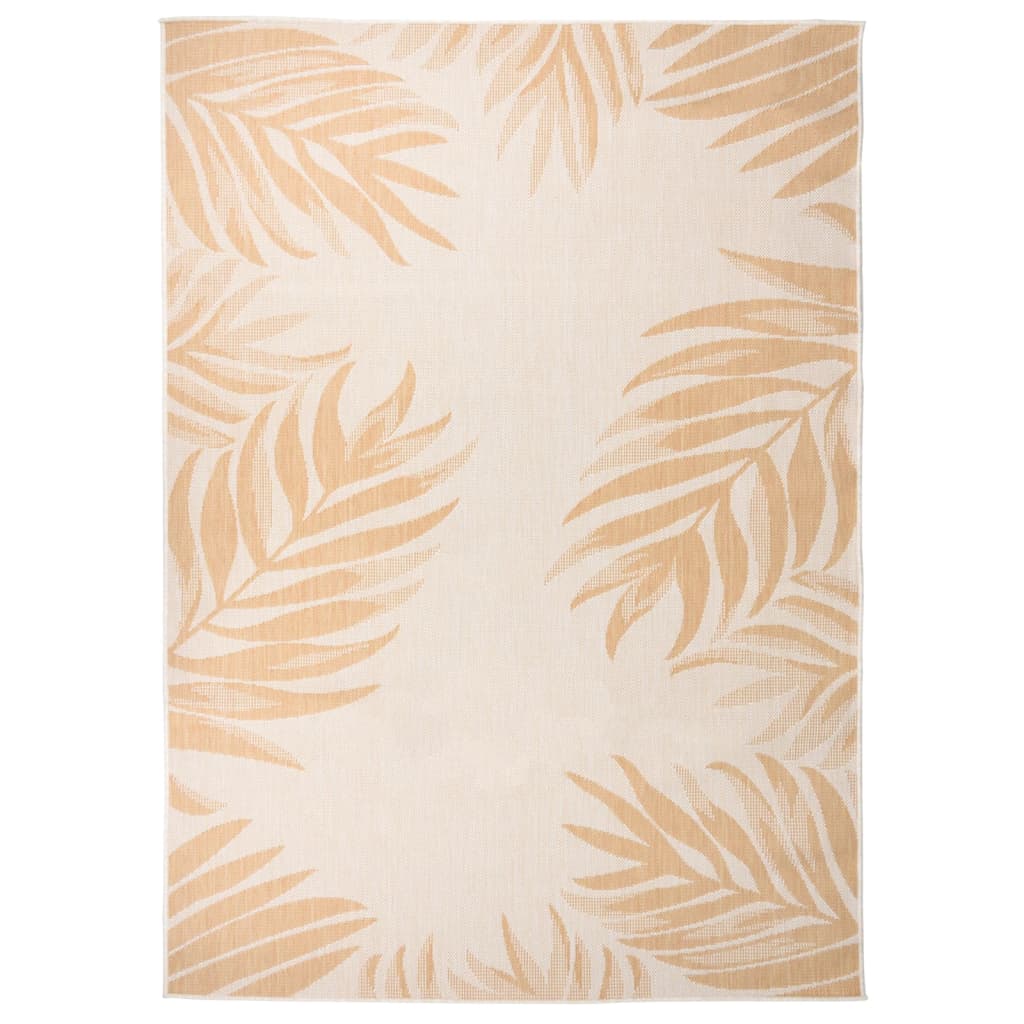 Berkfield Outdoor Flatweave Rug 120x170 cm Leaf Pattern