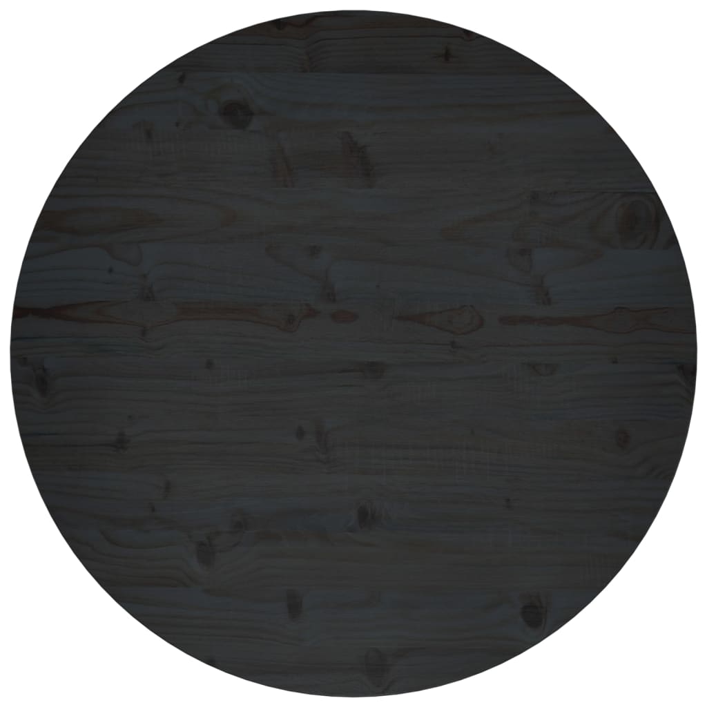 Berkfield Table Top Black �_�”�_80x2.5 cm Solid Wood Pine