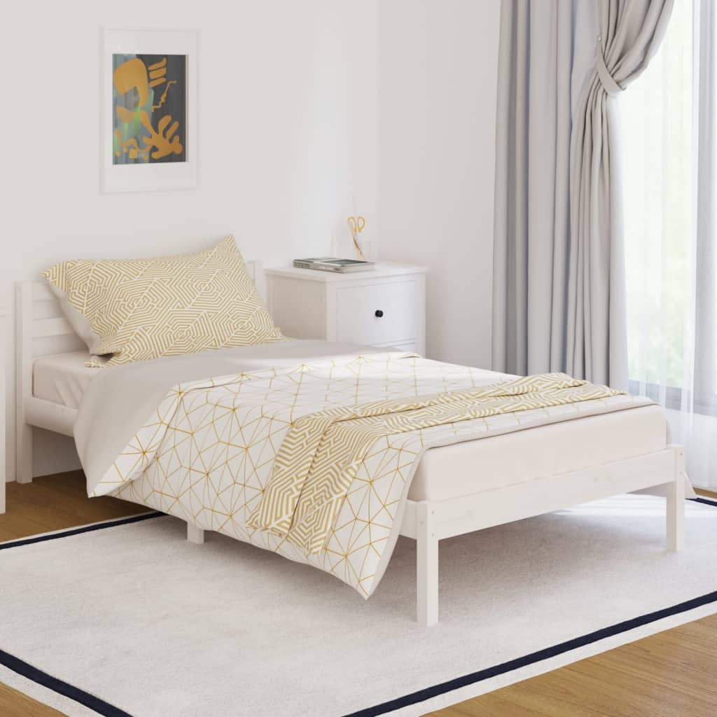 Berkfield Day Bed Solid Wood Pine 100x200 cm White