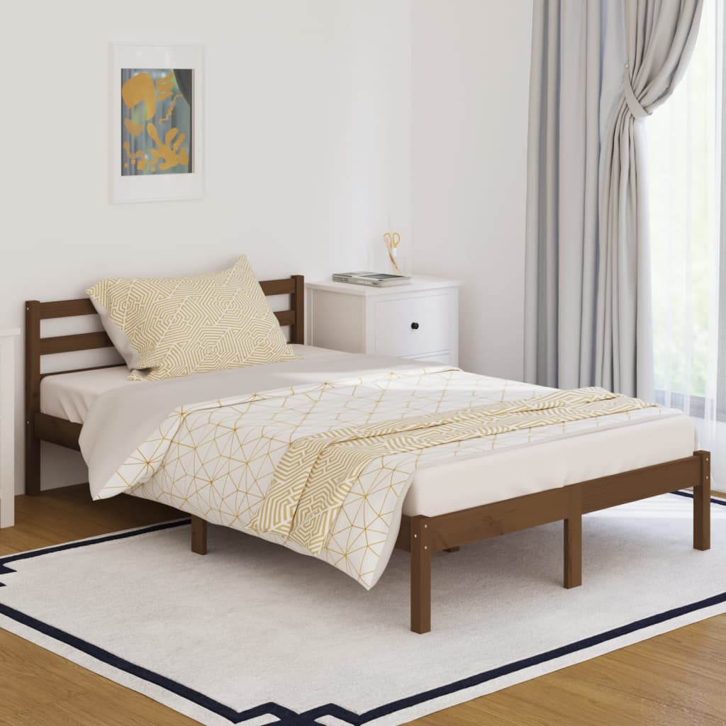 Berkfield Day Bed Solid Wood Pine 120x200 cm Small Double Honey Brown