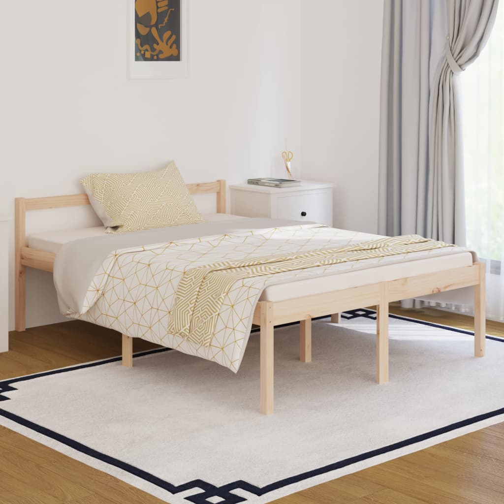 Berkfield Bed Frame 135x190 cm Double Solid Wood Pine