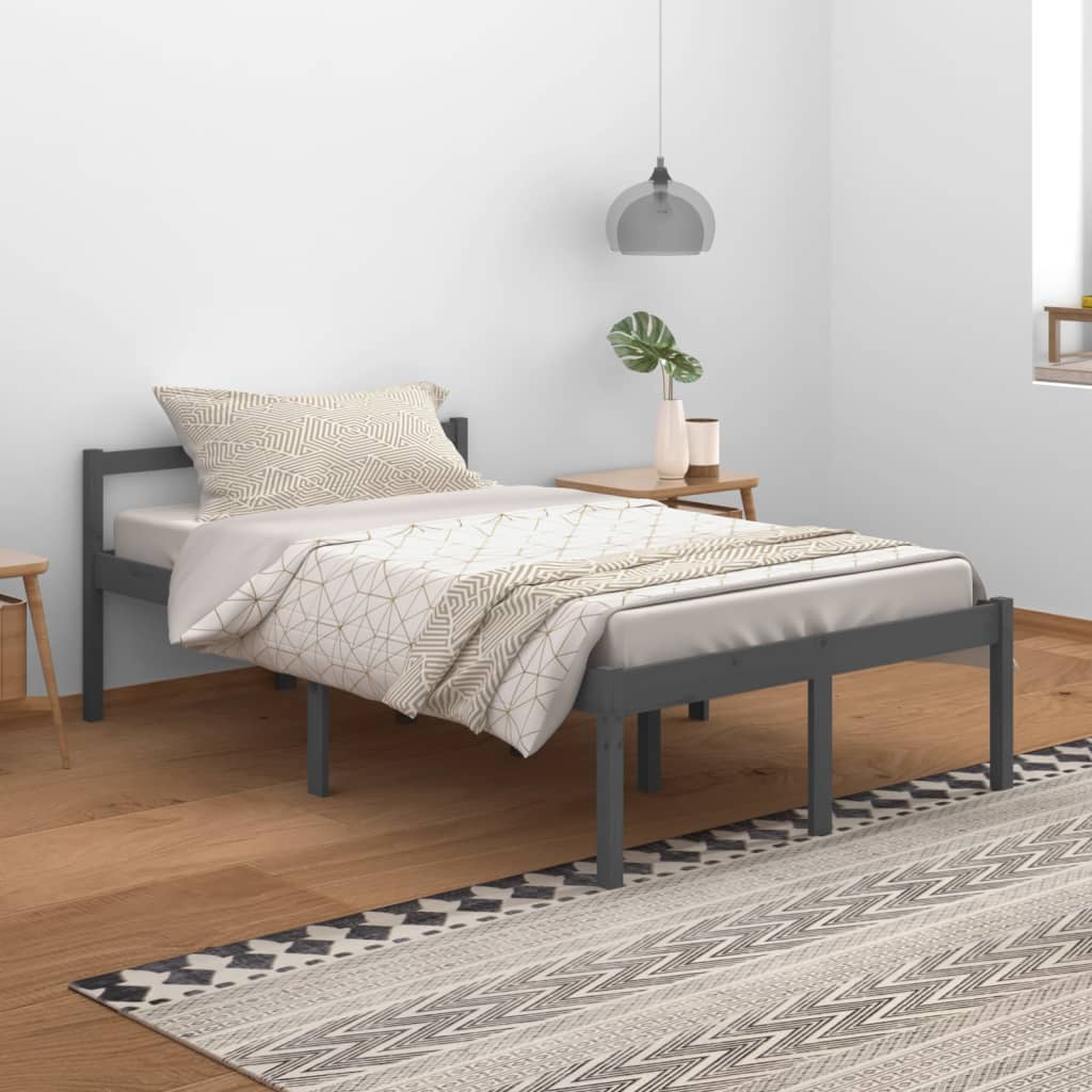 Berkfield Bed Frame Grey 120x200 cm Solid Wood Pine