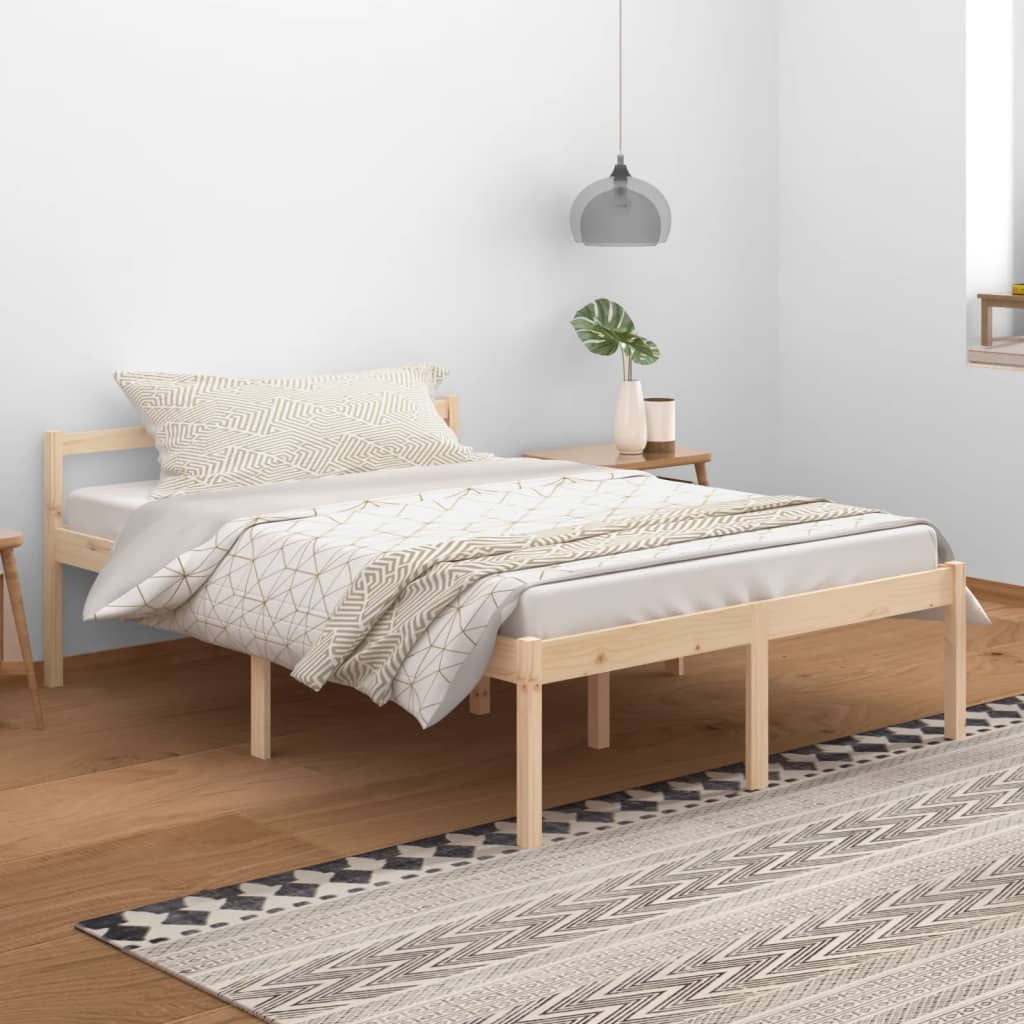 Berkfield Bed Frame 140x200 cm Solid Wood Pine