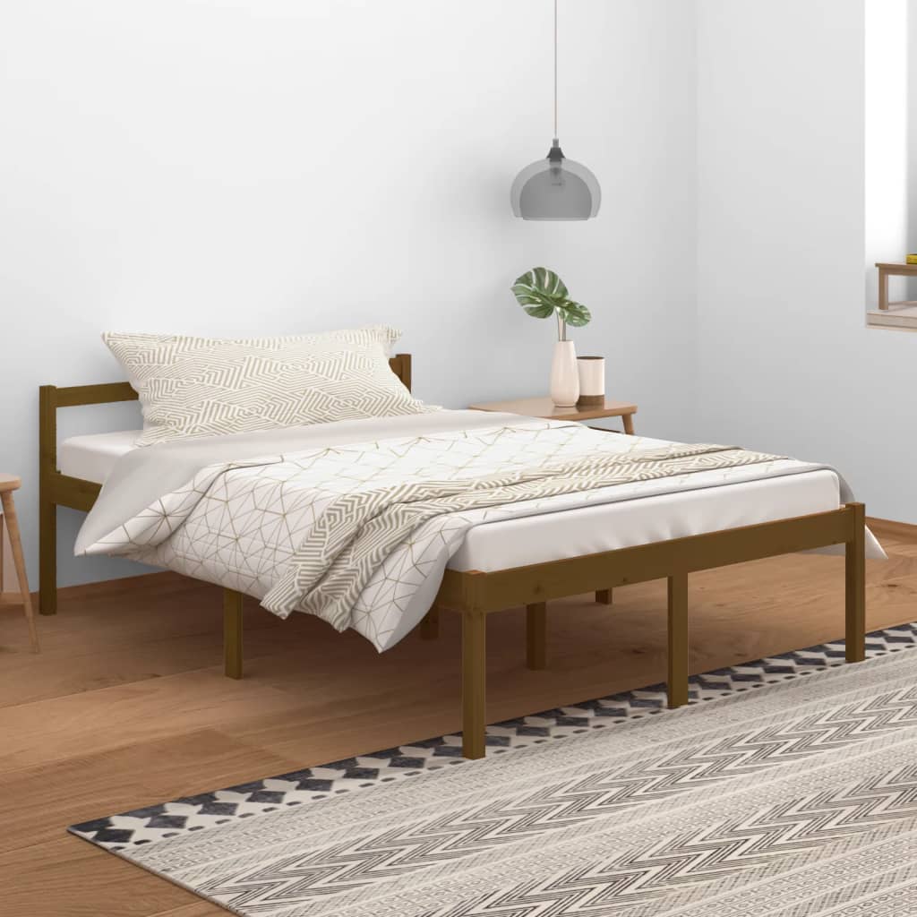Berkfield Bed Frame Honey Brown 140x200 cm Solid Wood Pine