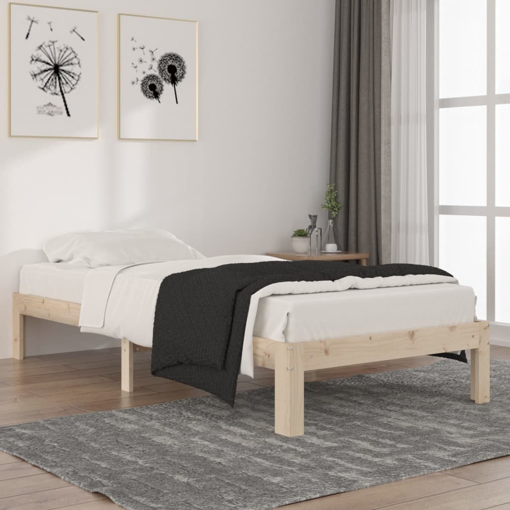 Berkfield Bed Frame Solid Wood Pine 90x200 cm
