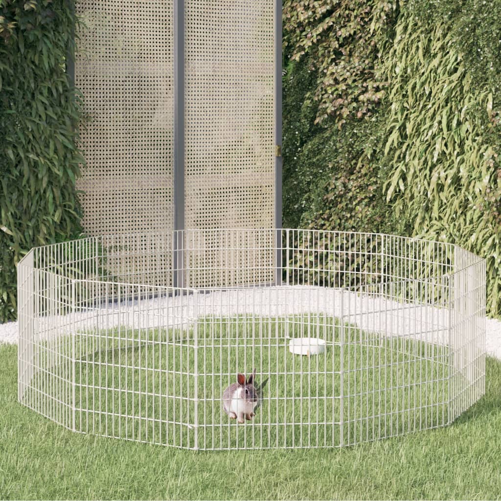 Berkfield 12-Panel Rabbit Cage 54x60 cm Galvanised Iron