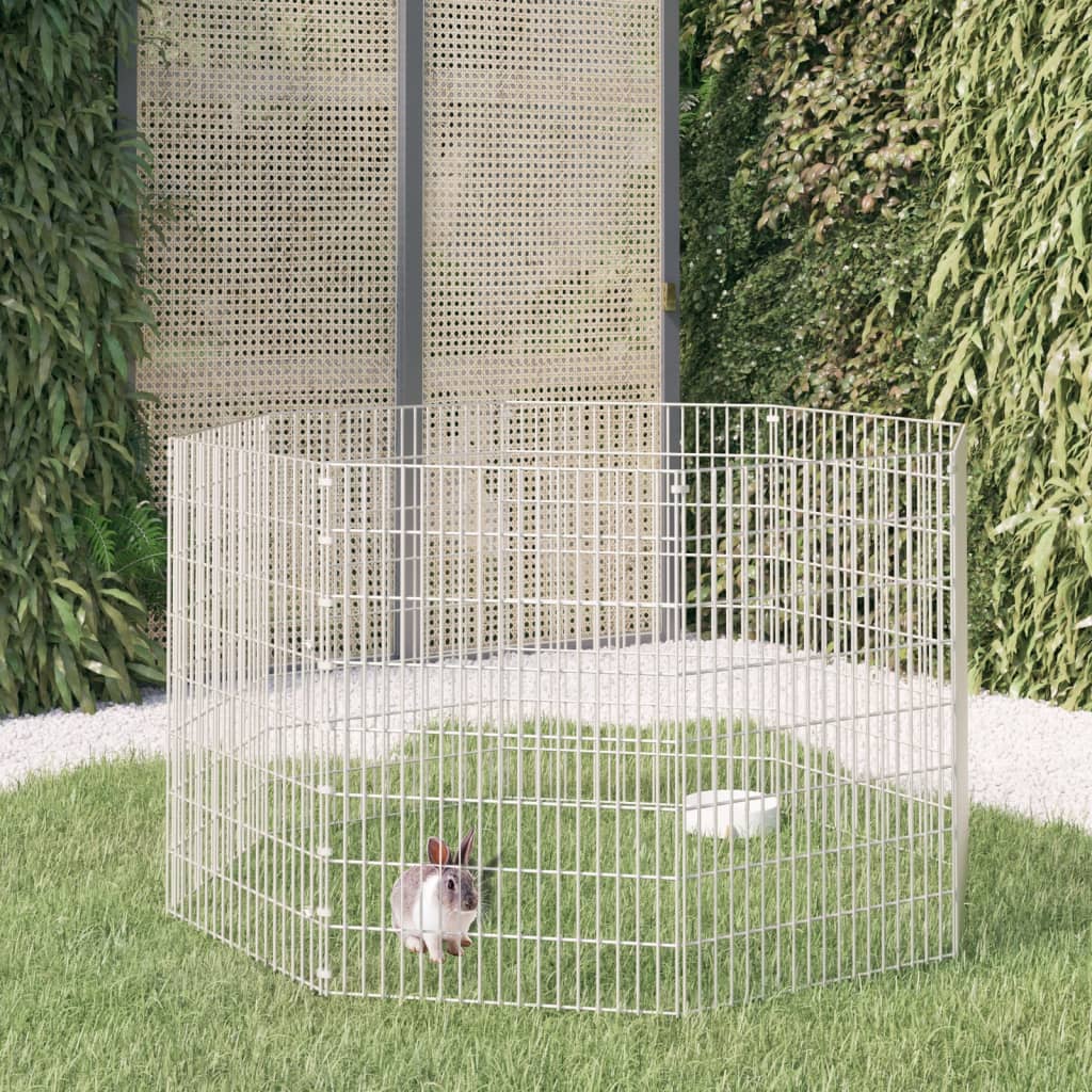Berkfield 8-Panel Rabbit Cage 54x80 cm Galvanised Iron