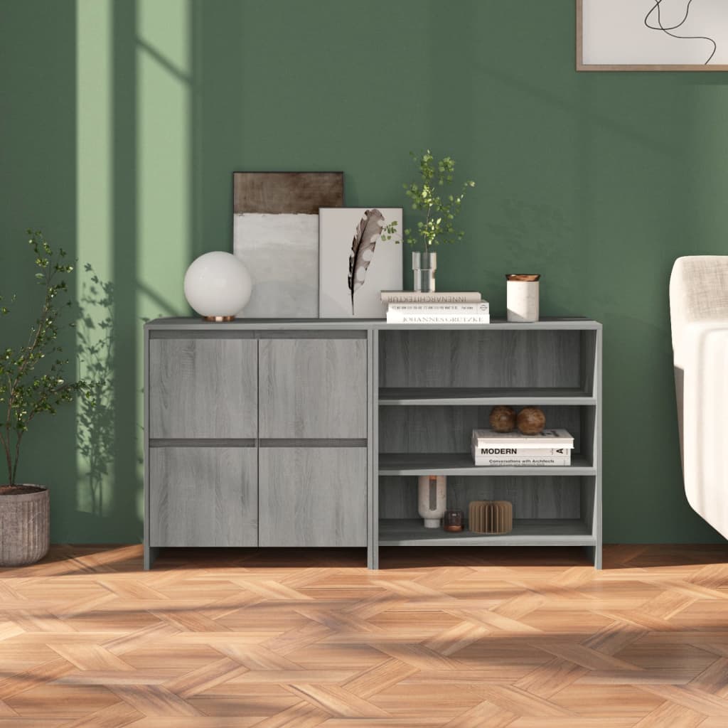 Berkfield 2 Piece Sideboard Grey Sonoma Engineered Wood