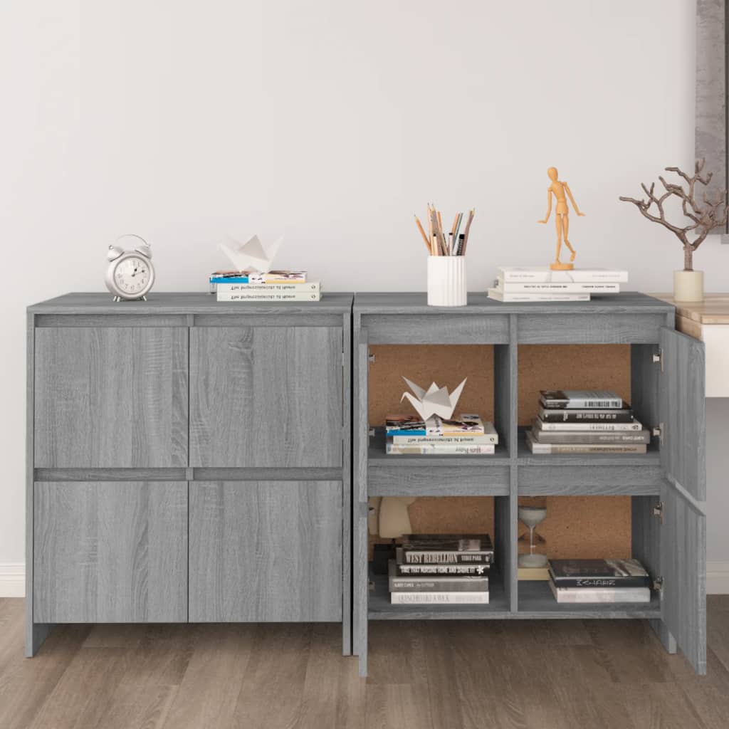 Berkfield Sideboards 2 pcs Grey Sonoma 70x41x75 cm Engineered Wood