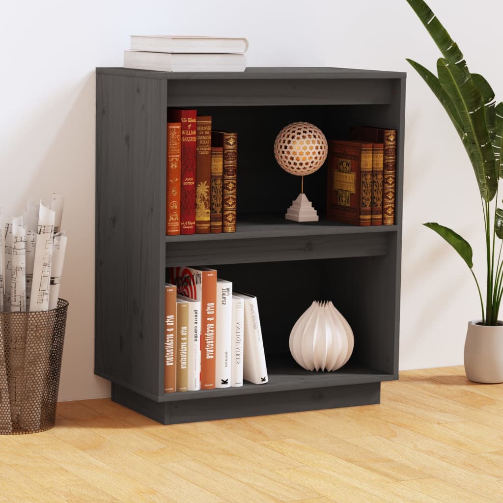 Berkfield Console Cabinet Grey 60x34x75 cm Solid Wood Pine