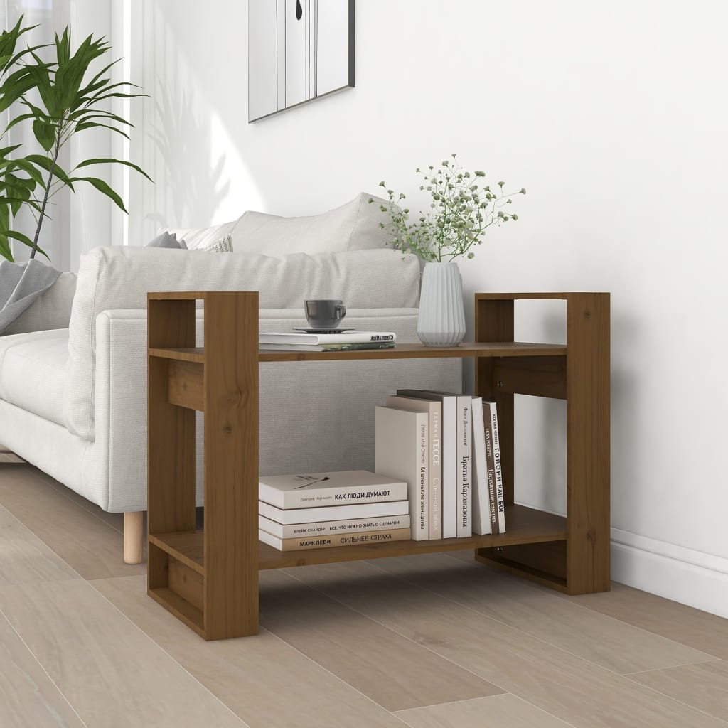 Berkfield Book Cabinet/Room Divider Honey Brown 80x35x56.5 cm Solid Wood