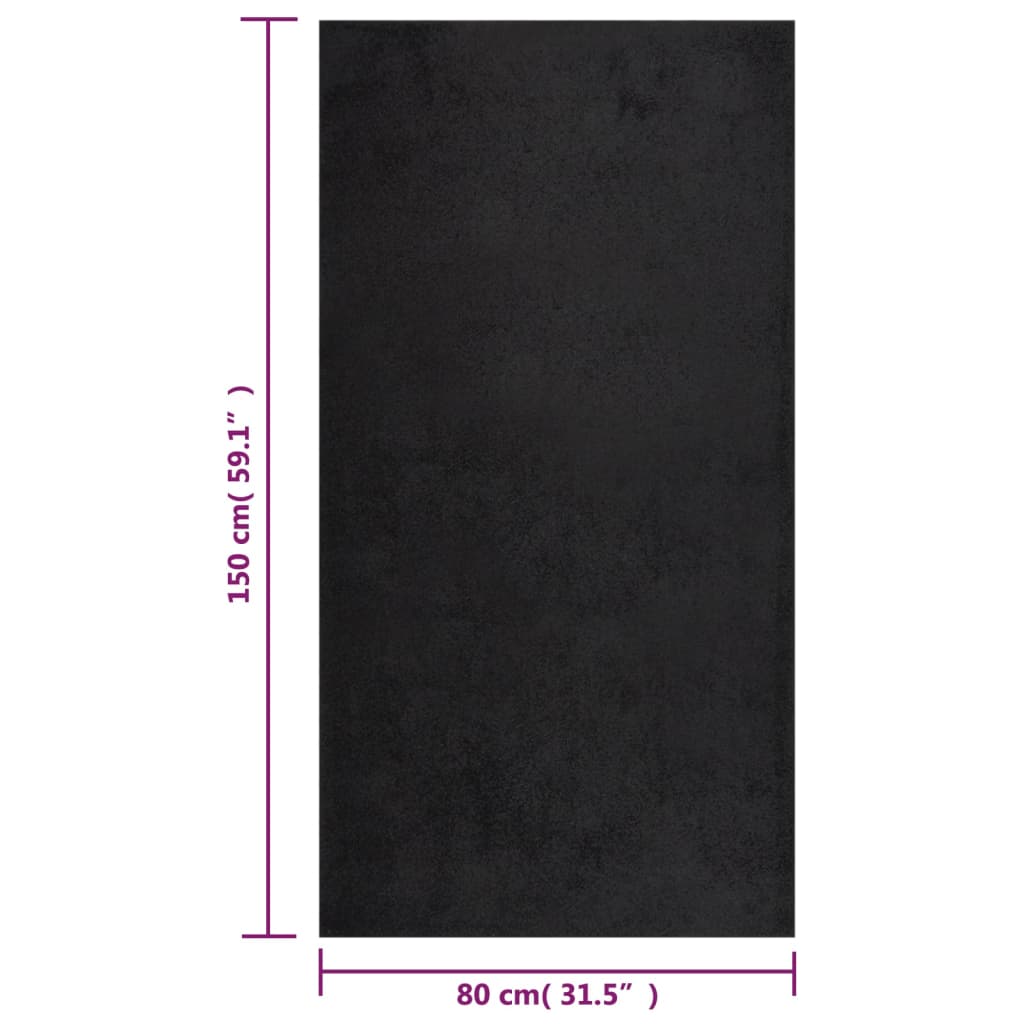 Berkfield Shaggy Rug High Pile Black 80x150 cm