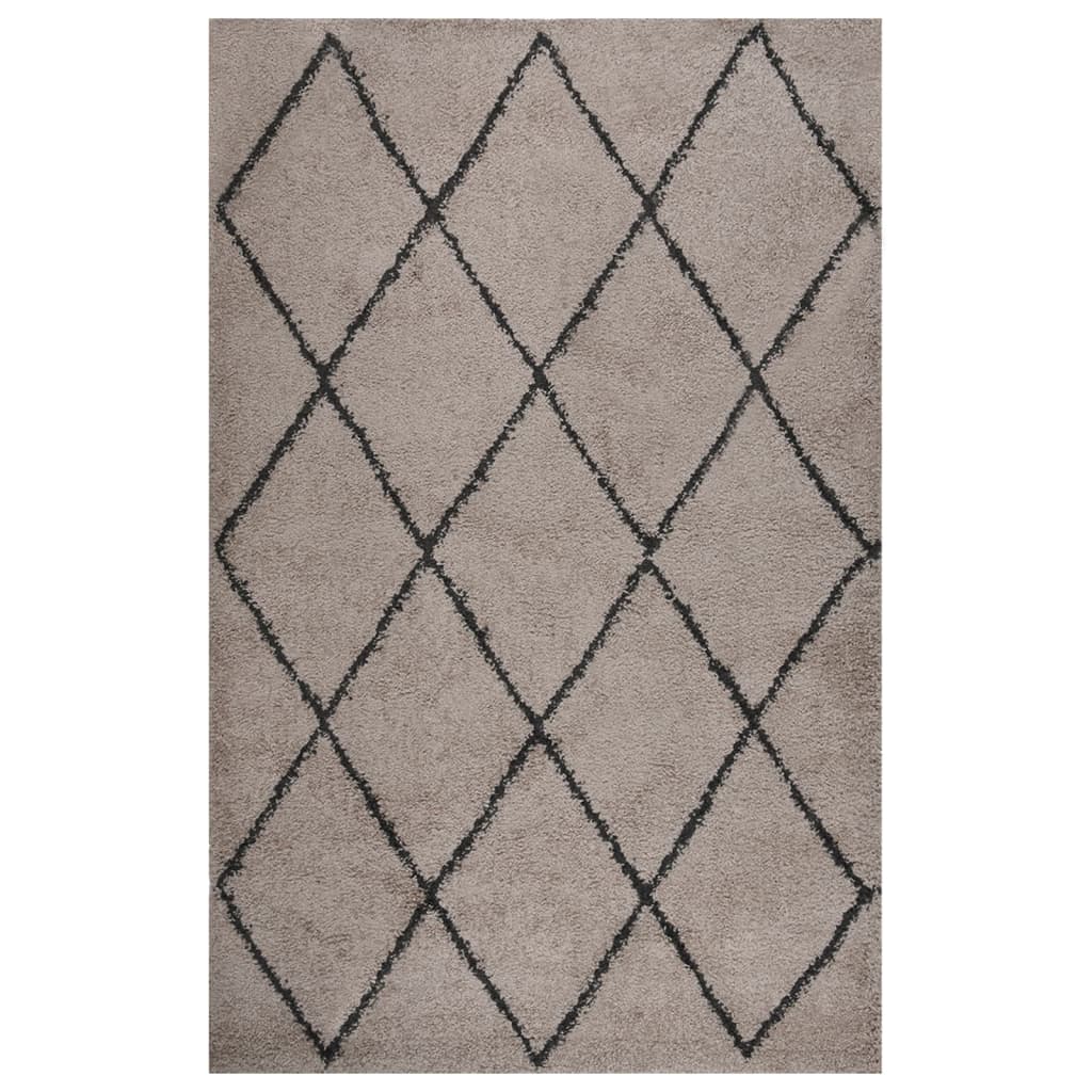 Berkfield Shaggy Rug High Pile Beige and Anthracite 200x290 cm