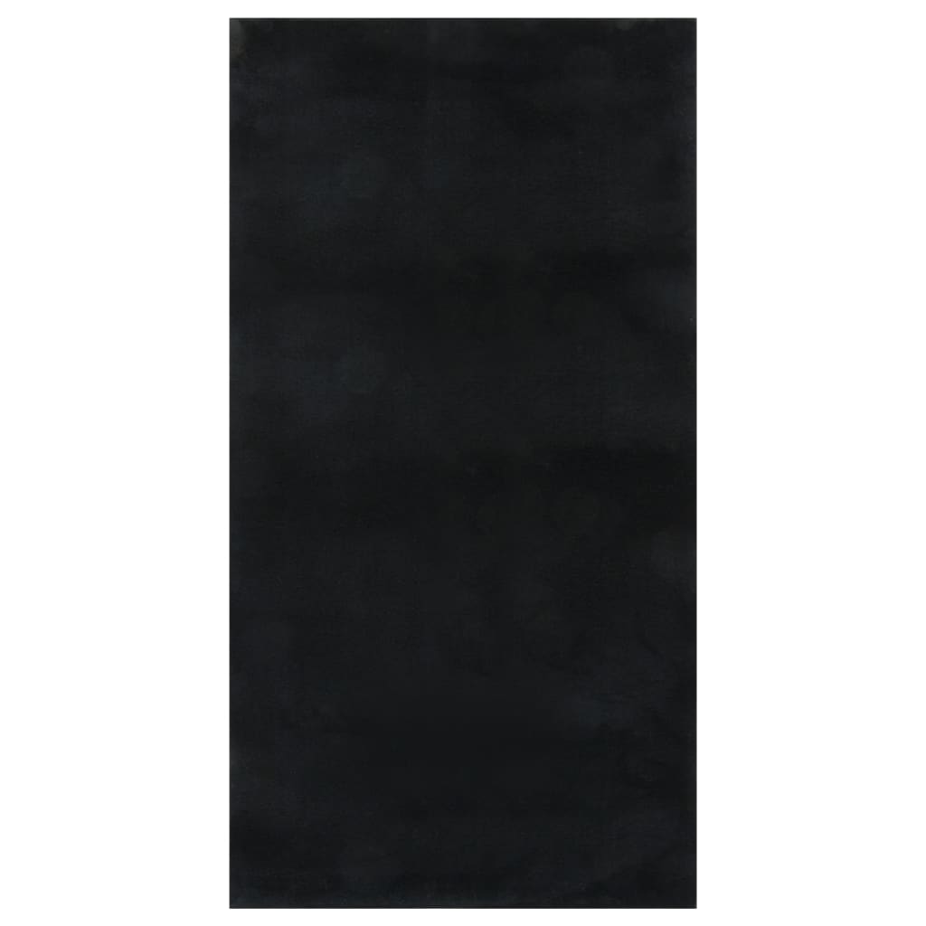 Berkfield Washable Rug Soft Shaggy 80x150 cm Anti Slip Black