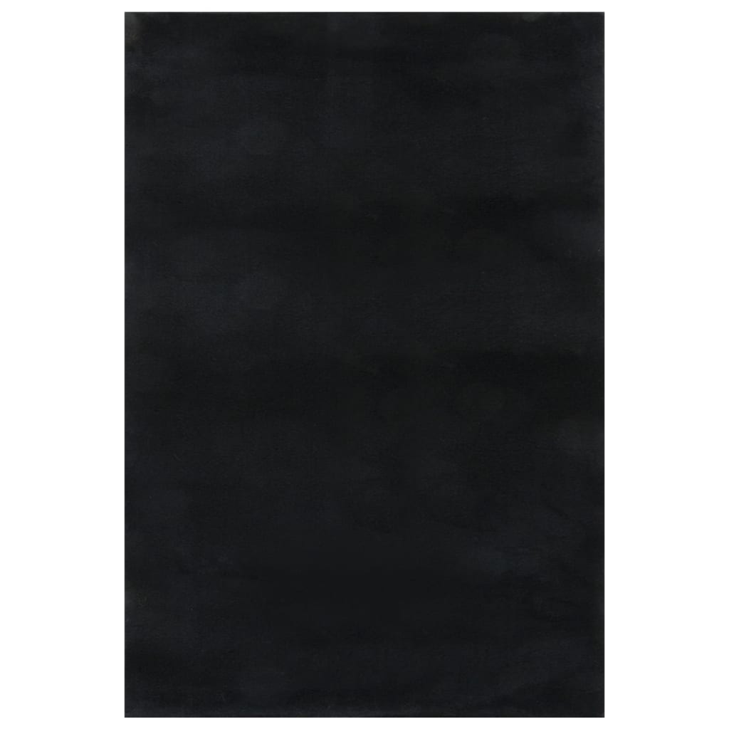 Berkfield Washable Rug Soft Shaggy 160x230 cm Anti Slip Black