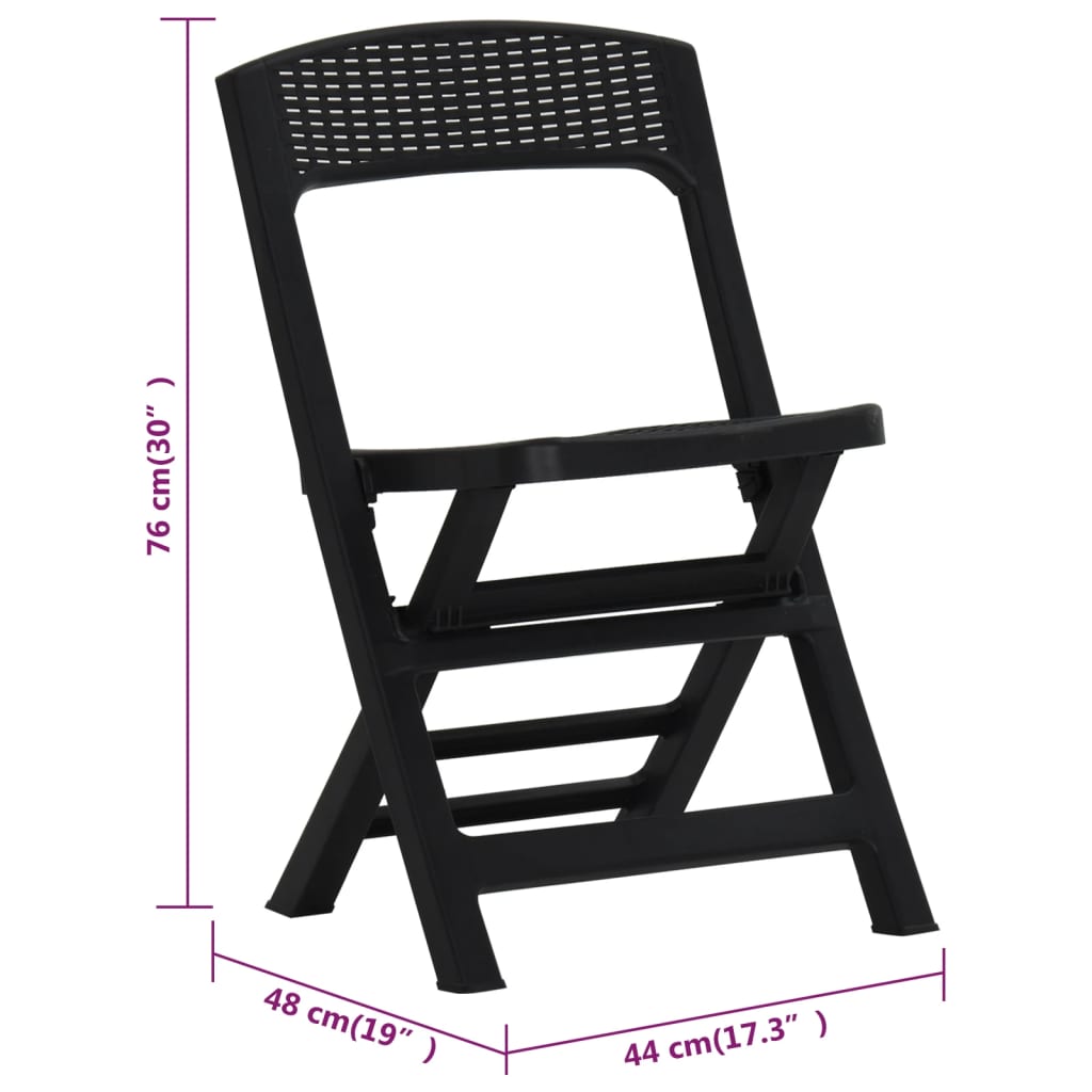 Berkfield Folding Garden Chairs 4 pcs PP Anthracite