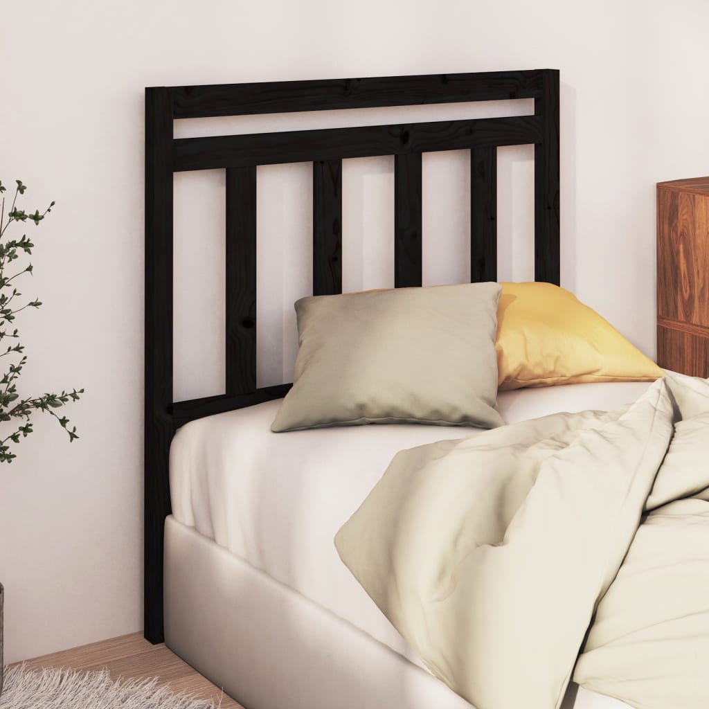 Berkfield Bed Headboard Black 106x4x100 cm Solid Wood Pine