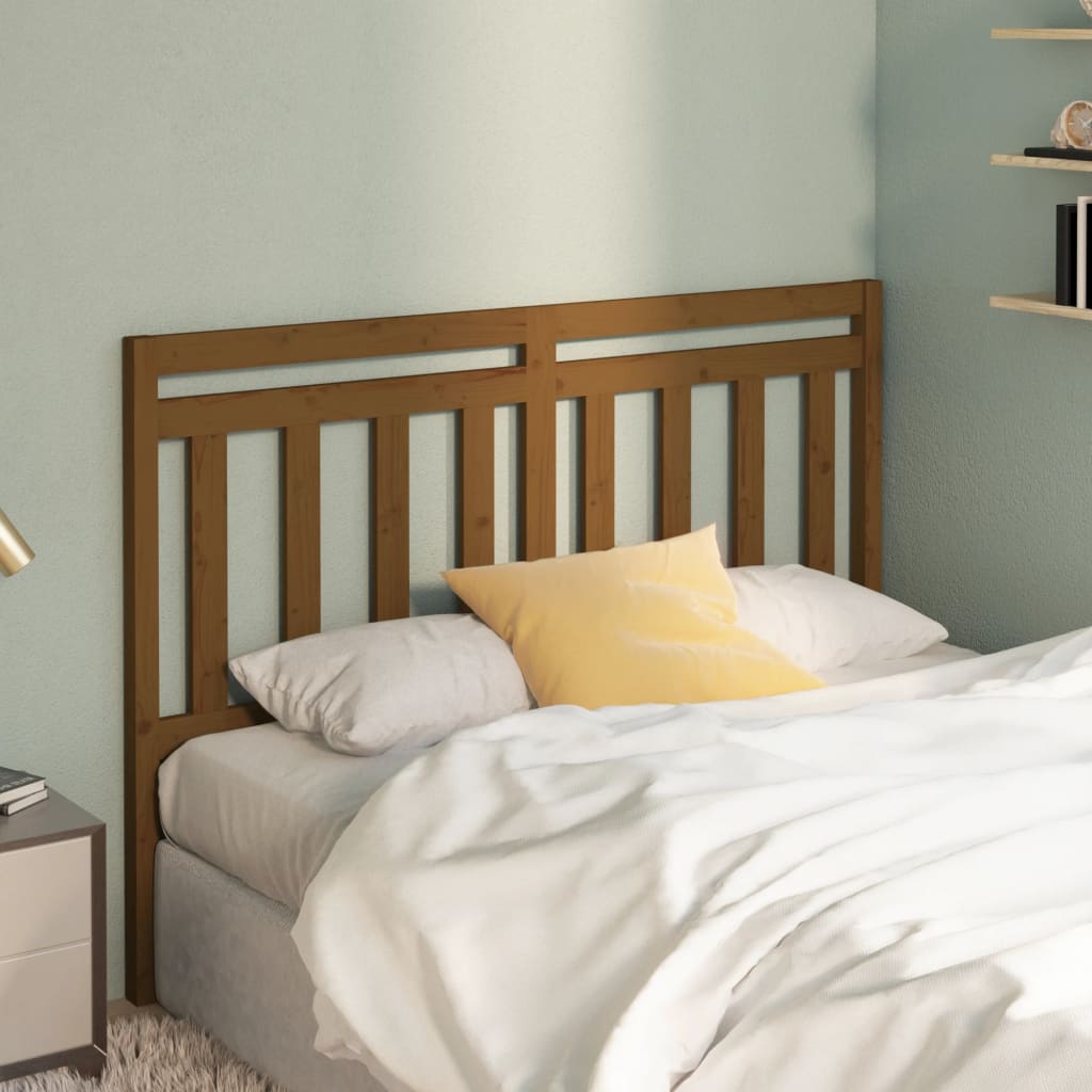 Berkfield Bed Headboard Honey Brown 140x4x100 cm Solid Wood Pine