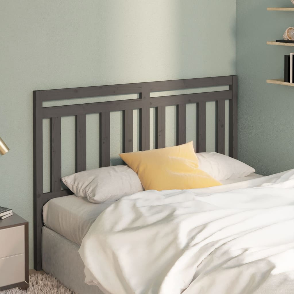 Berkfield Bed Headboard Grey 146x4x100 cm Solid Wood Pine