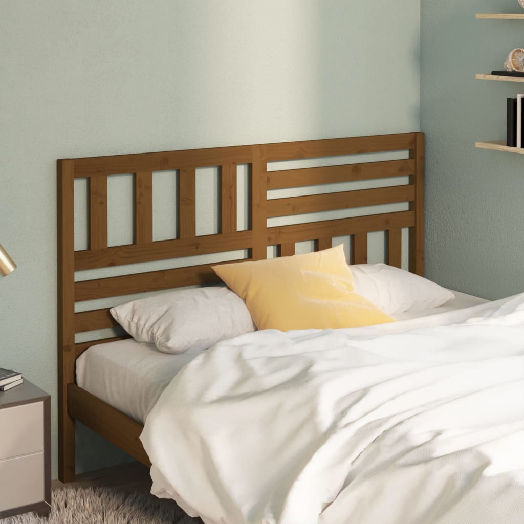 Berkfield Bed Headboard Honey Brown 126x4x100 cm Solid Wood Pine