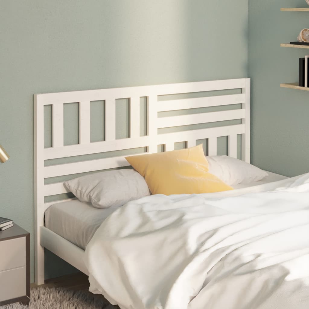 Berkfield Bed Headboard White 141x4x100 cm Solid Wood Pine