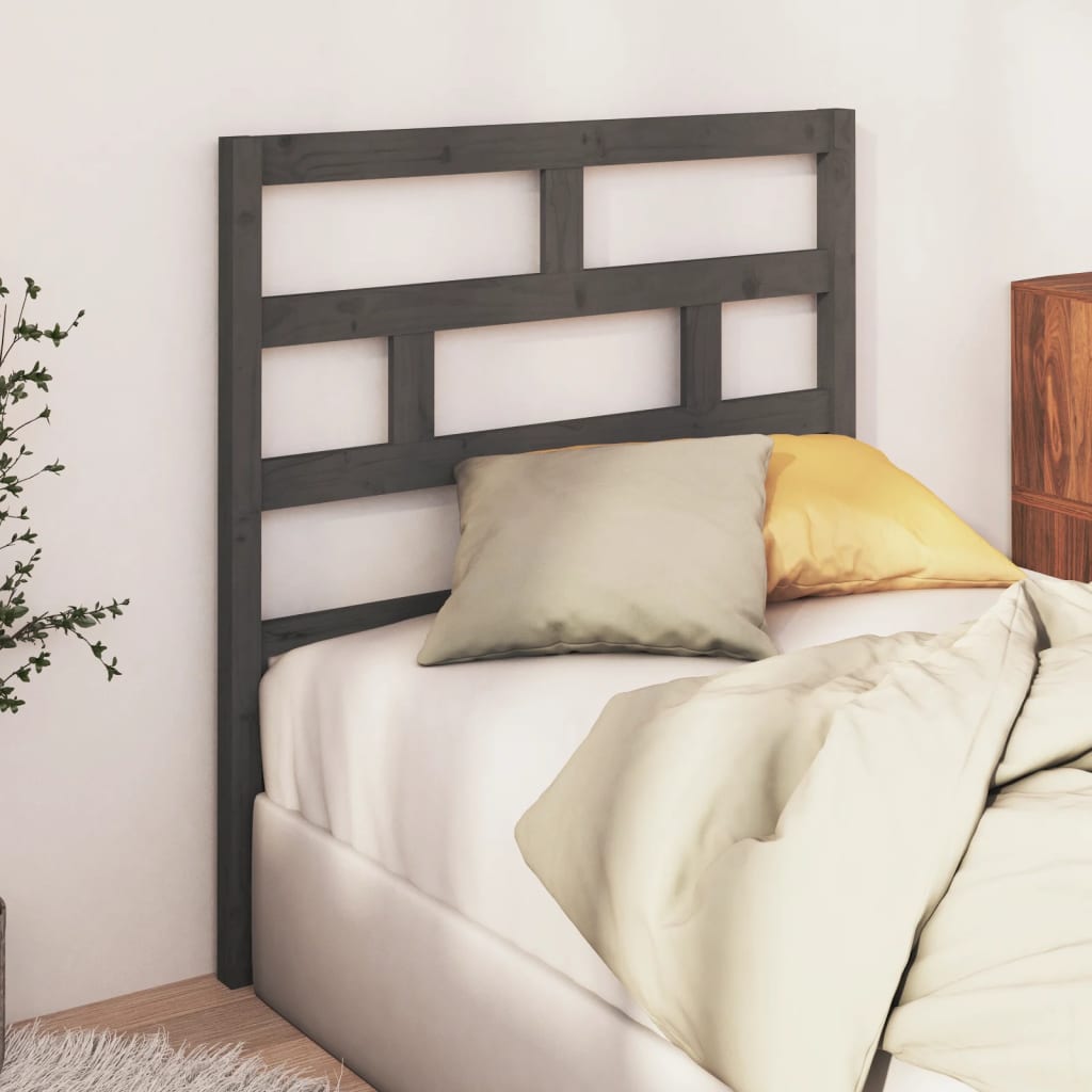 Berkfield Bed Headboard Grey 81x4x100 cm Solid Wood Pine