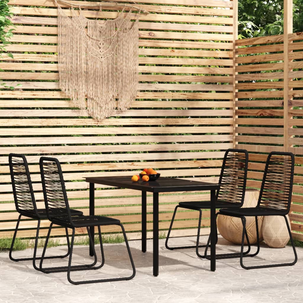 Berkfield 5 Piece Garden Dining Set Black