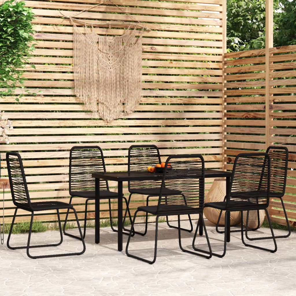 Berkfield 7 Piece Garden Dining Set Black