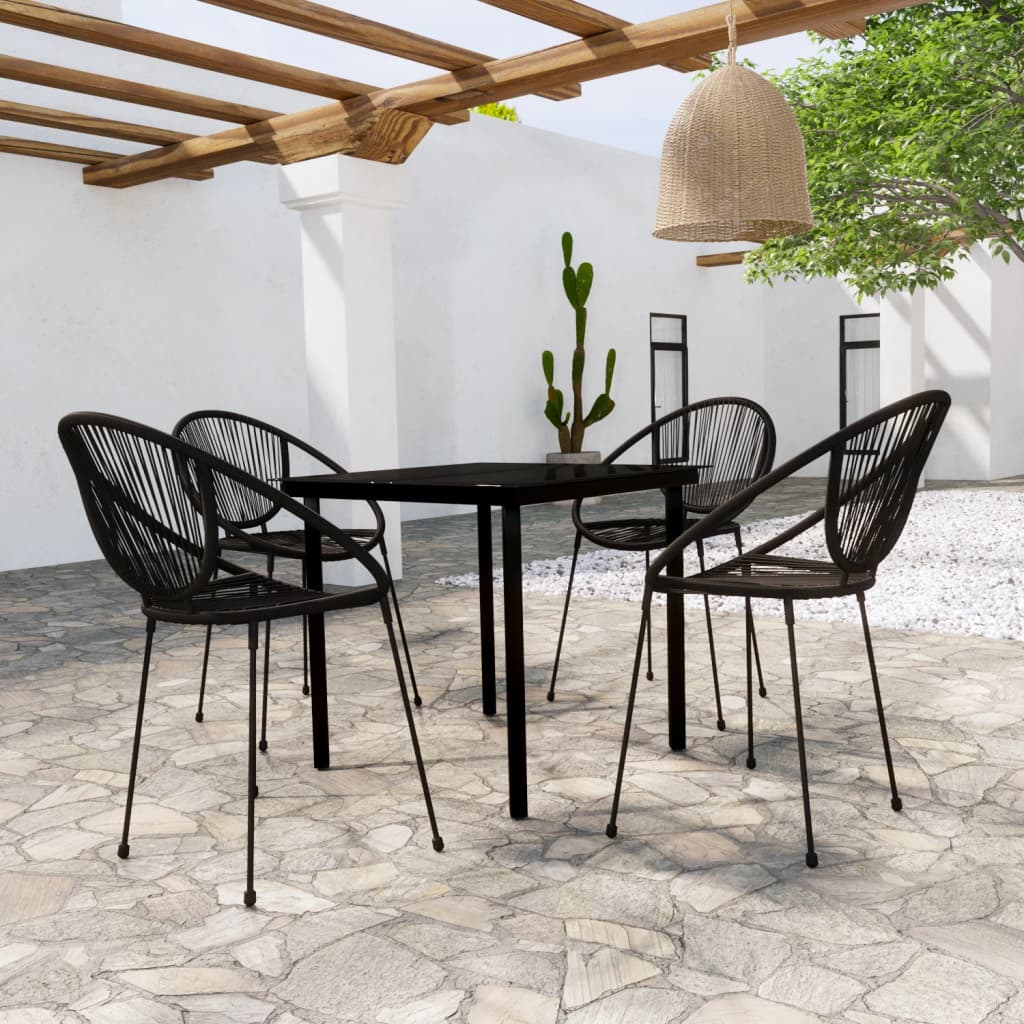 Berkfield 5 Piece Garden Dining Set Black