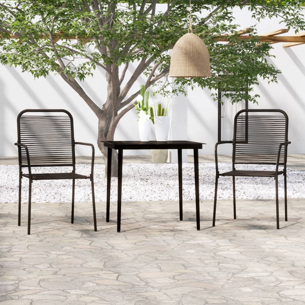 Berkfield 3 Piece Garden Dining Set Black