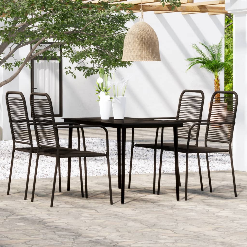 Berkfield 5 Piece Garden Dining Set Black