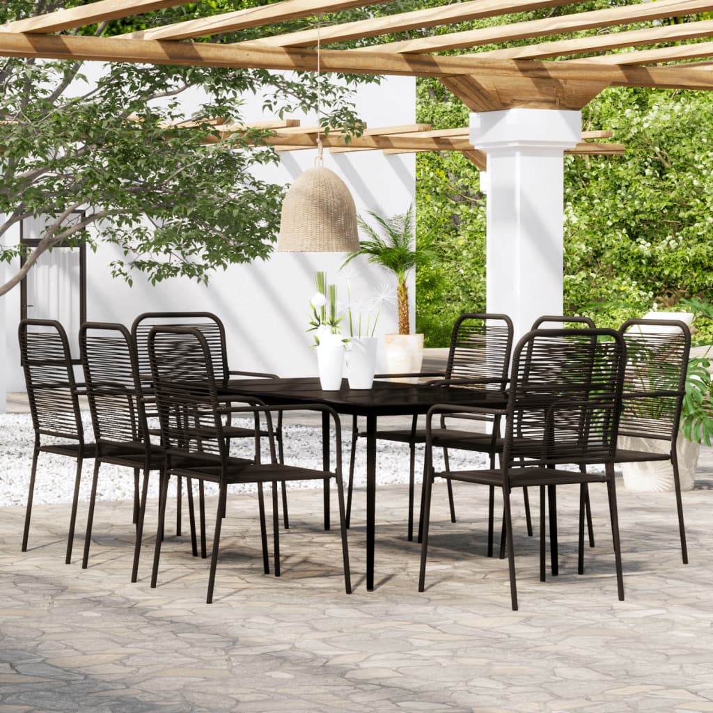 Berkfield 9 Piece Garden Dining Set Black