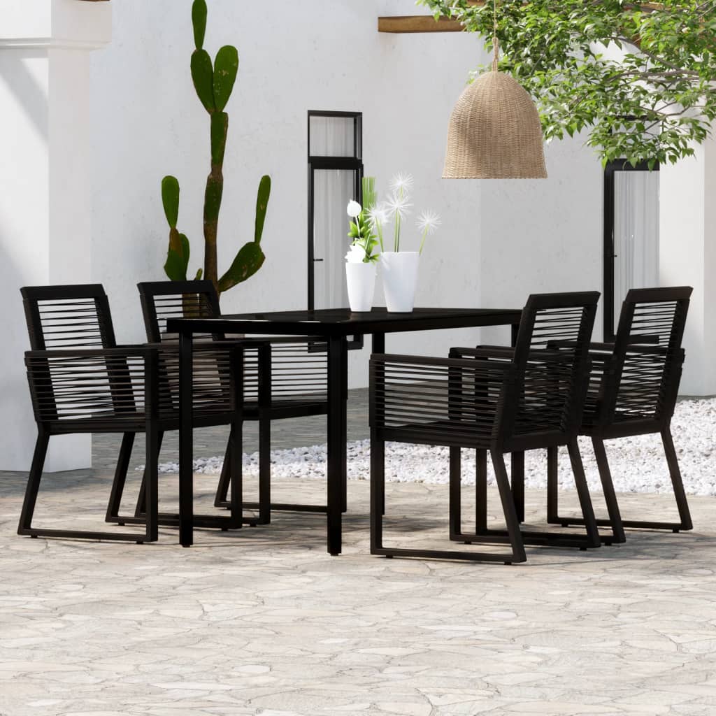 Berkfield 5 Piece Garden Dining Set Black