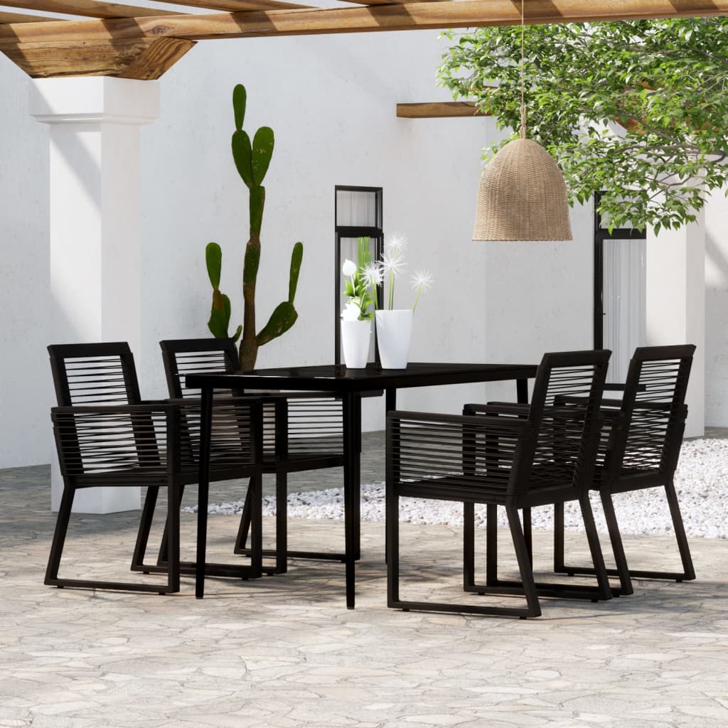 Berkfield 5 Piece Garden Dining Set Black