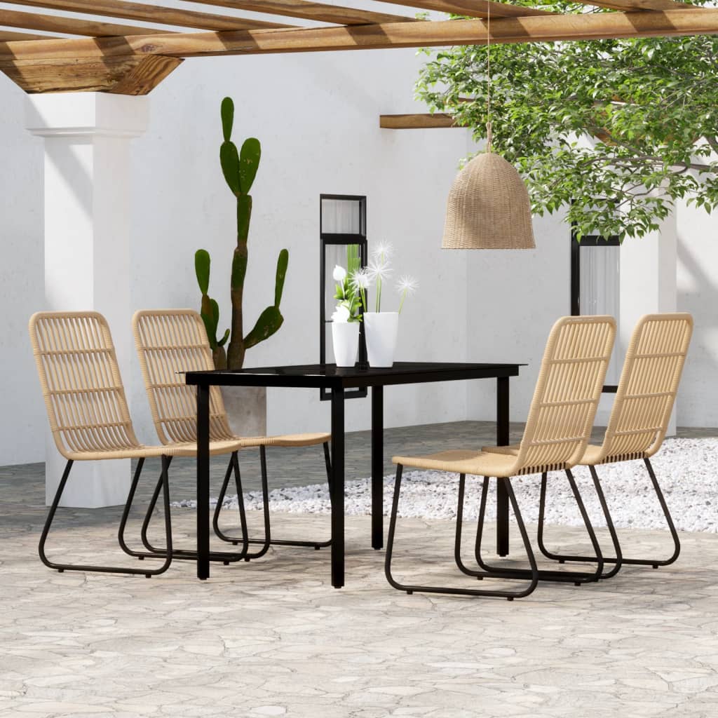 Berkfield 5 Piece Garden Dining Set Oak